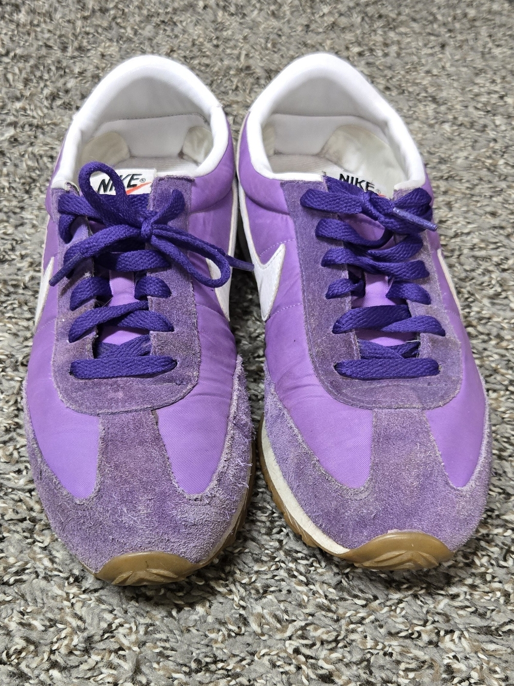 Nike Women's Purple and White Retro Runner Sneakers